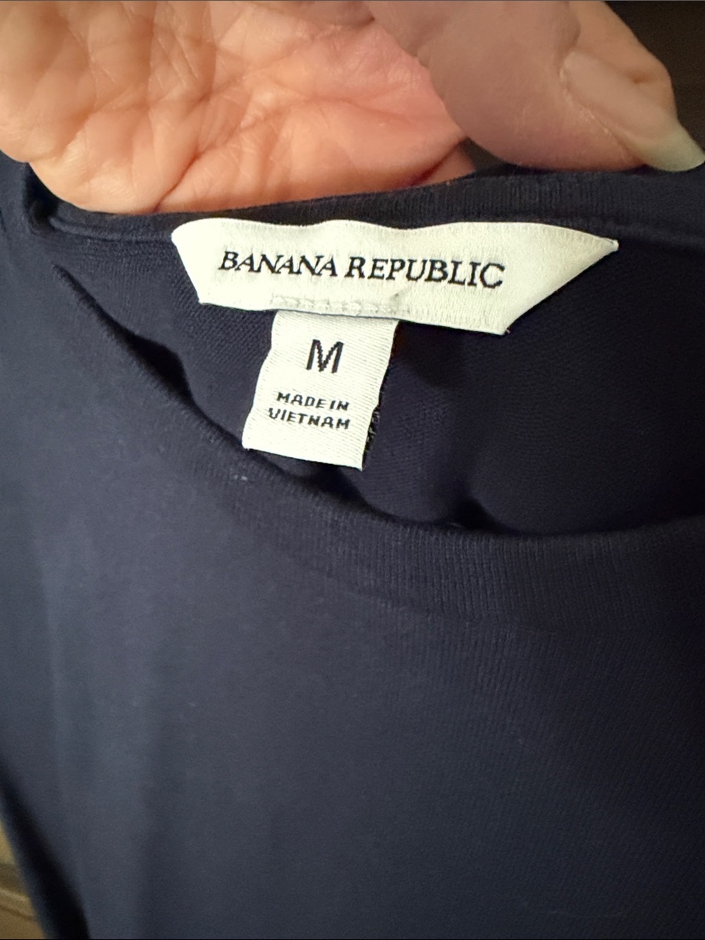Banana Republic cotton Twist-Front / twisted t-shirt Dress EUC M navy - Picture 3 of 9